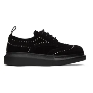 Alexander McQueen SSENSE Exclusive Black Suede Studded Hybrid Brogues