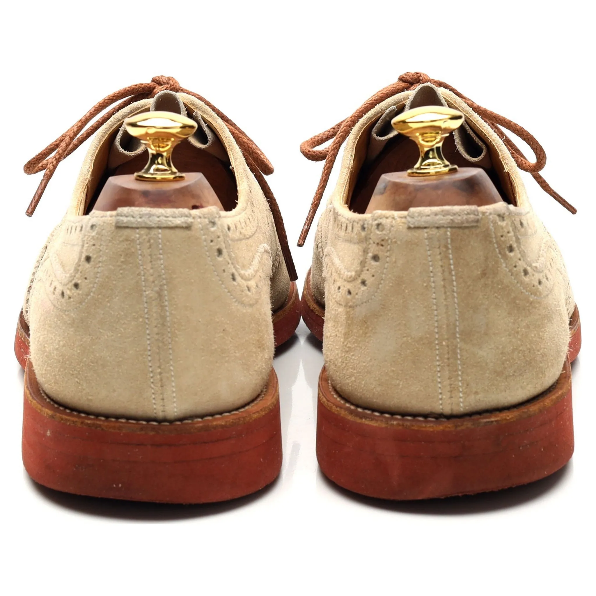 'Bourton' Beige Suede Derby Brogues UK 10.5