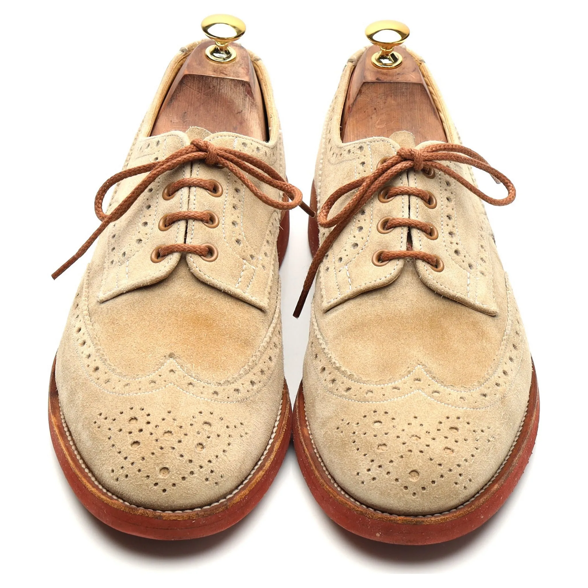 'Bourton' Beige Suede Derby Brogues UK 10.5