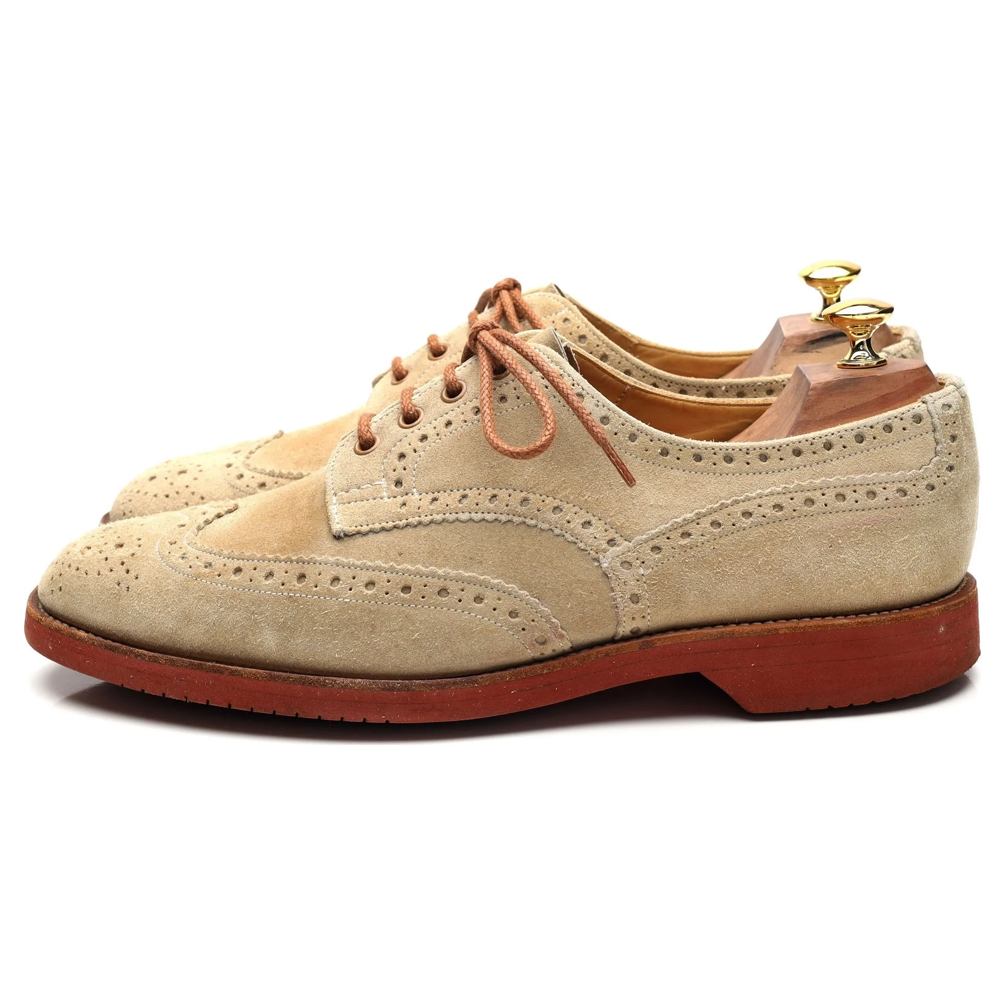 'Bourton' Beige Suede Derby Brogues UK 10.5