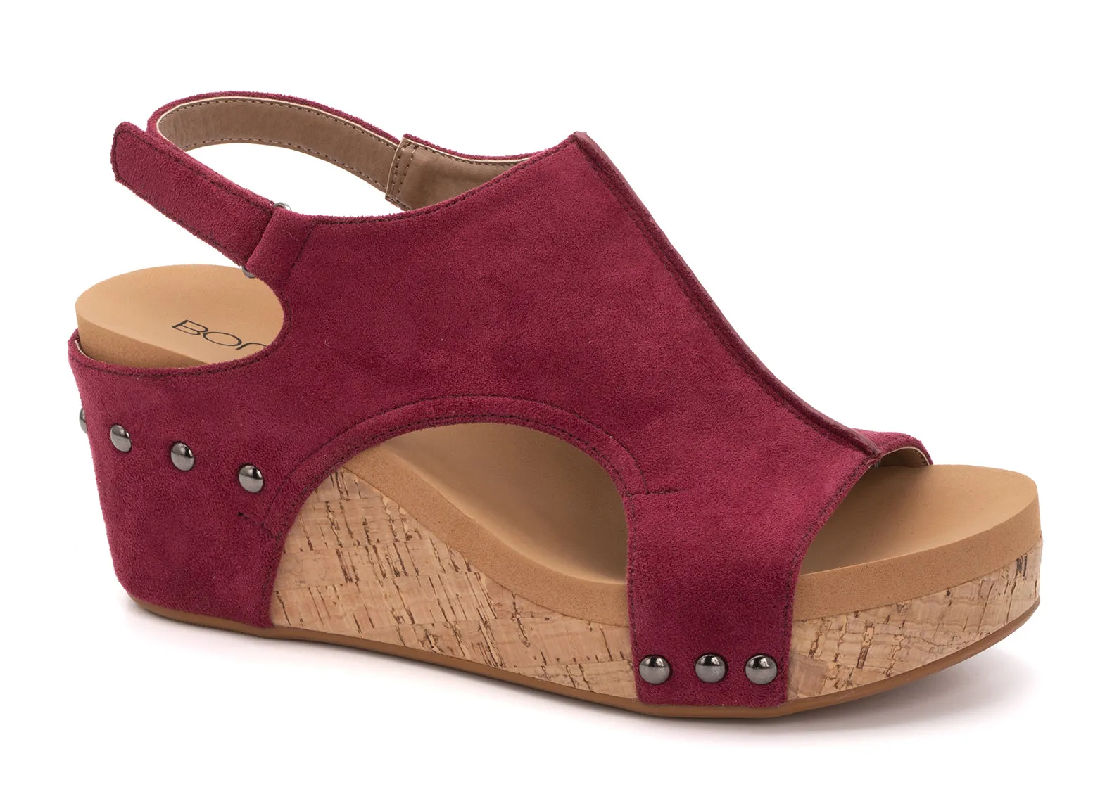 Carly Red Suede Wedges