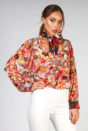 CORRALLE - BOHEME SHIRT WITH NECK TIE