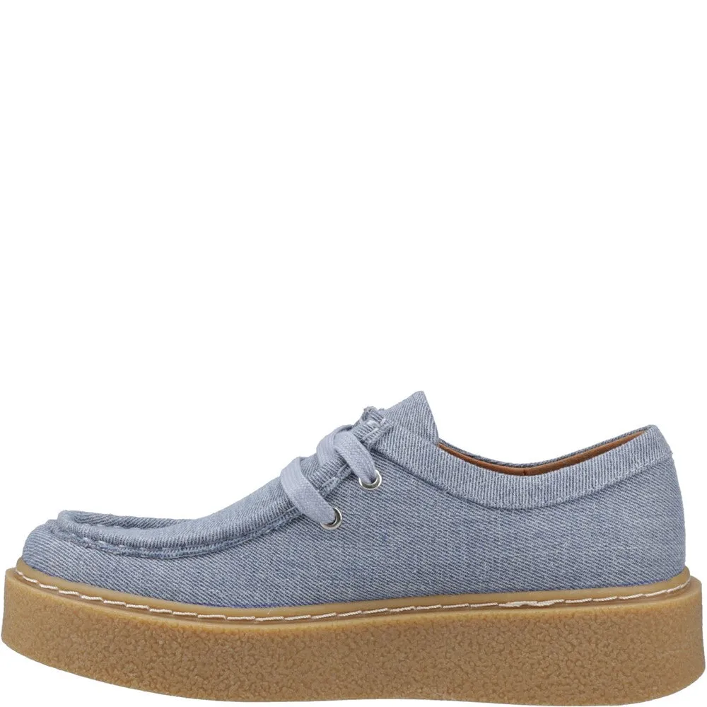 Denim Bridie Textile Moccasins