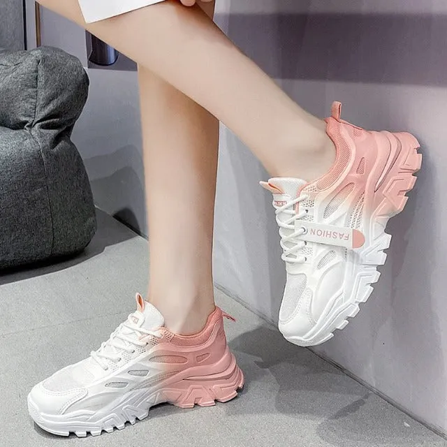 Excellent women's breathable platform running shoes