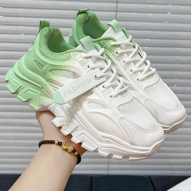 Excellent women's breathable platform running shoes