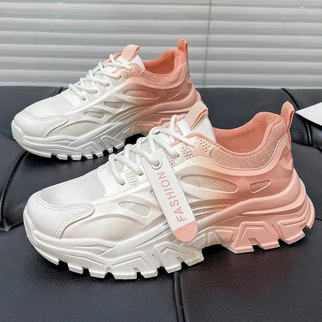 Excellent women's breathable platform running shoes