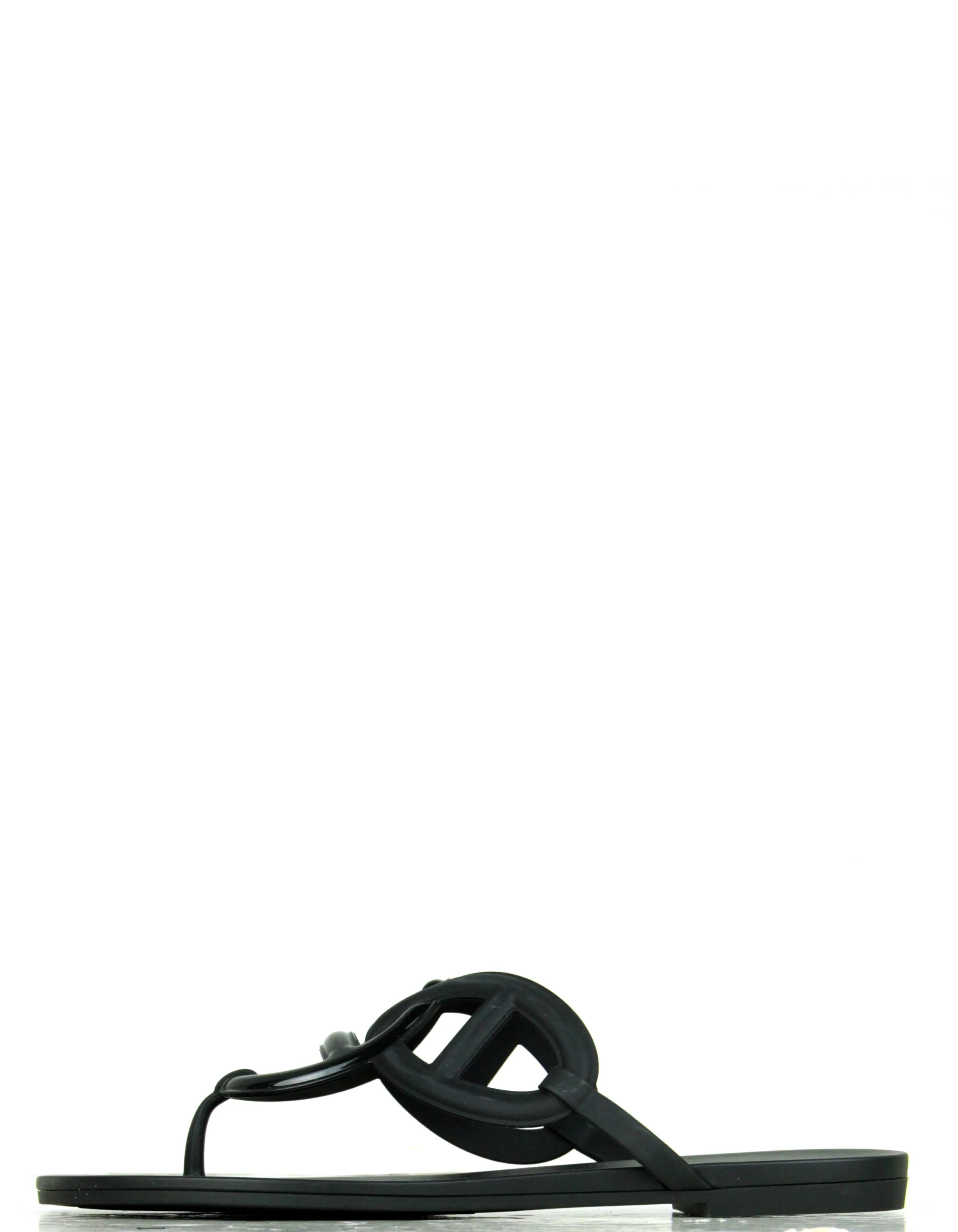 Hermes Black Waterproof TPU Egerie Sandals sz 39