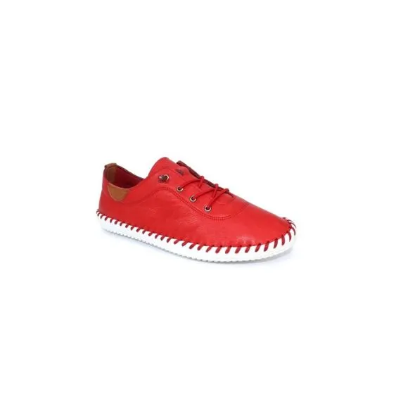 Lunar "St Ives" Red Plimsol