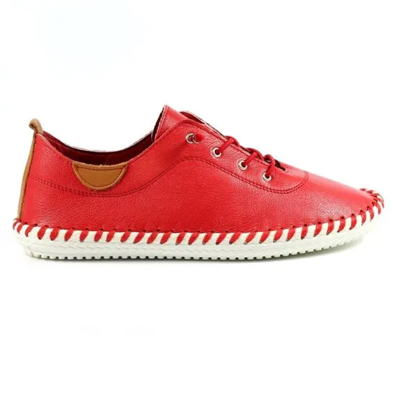 Lunar "St Ives" Red Plimsol