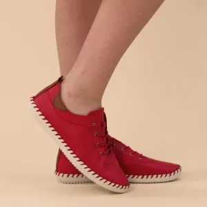 Lunar "St Ives" Red Plimsol