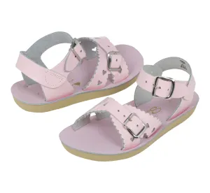 Salt-Water Sun-San | Kids Sweetheart Sandals | Shiny Pink
