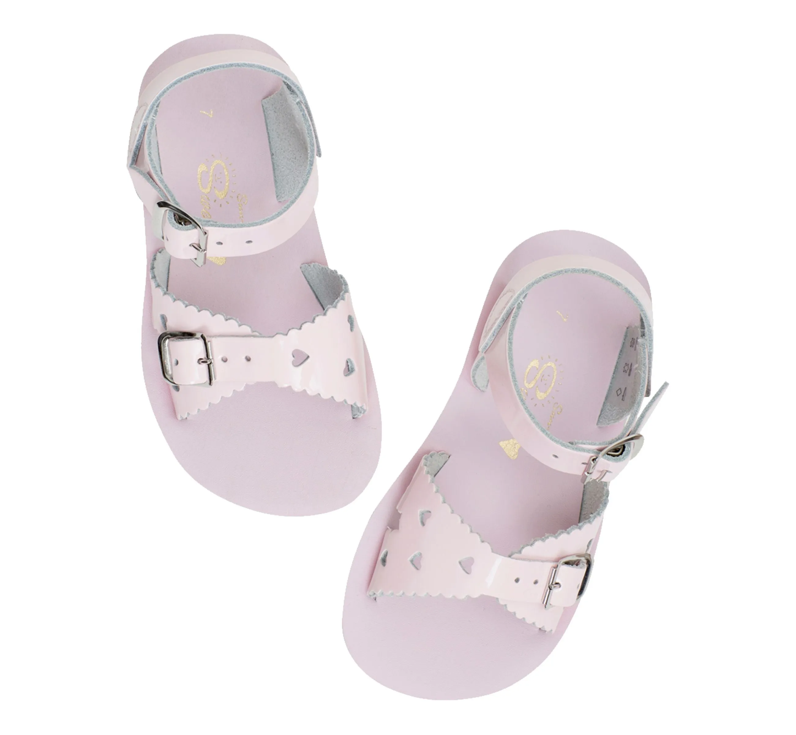 Salt-Water Sun-San | Kids Sweetheart Sandals | Shiny Pink