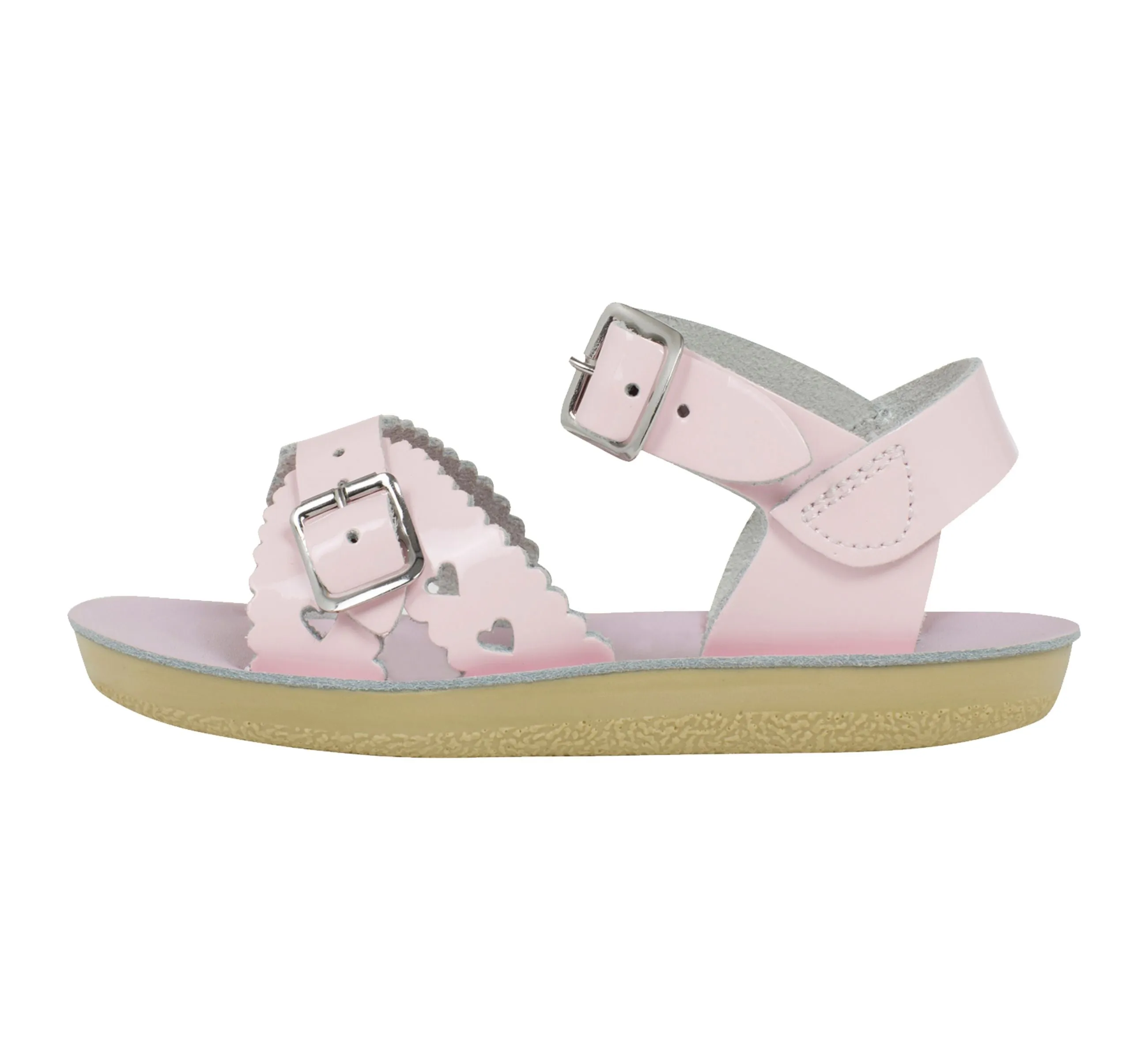 Salt-Water Sun-San | Kids Sweetheart Sandals | Shiny Pink