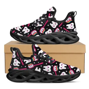 Soft Mesh Swing Sneakers Ladies Dental Platform Shoes for Women Cartoon Dentist Tooth Design Walking Shoes