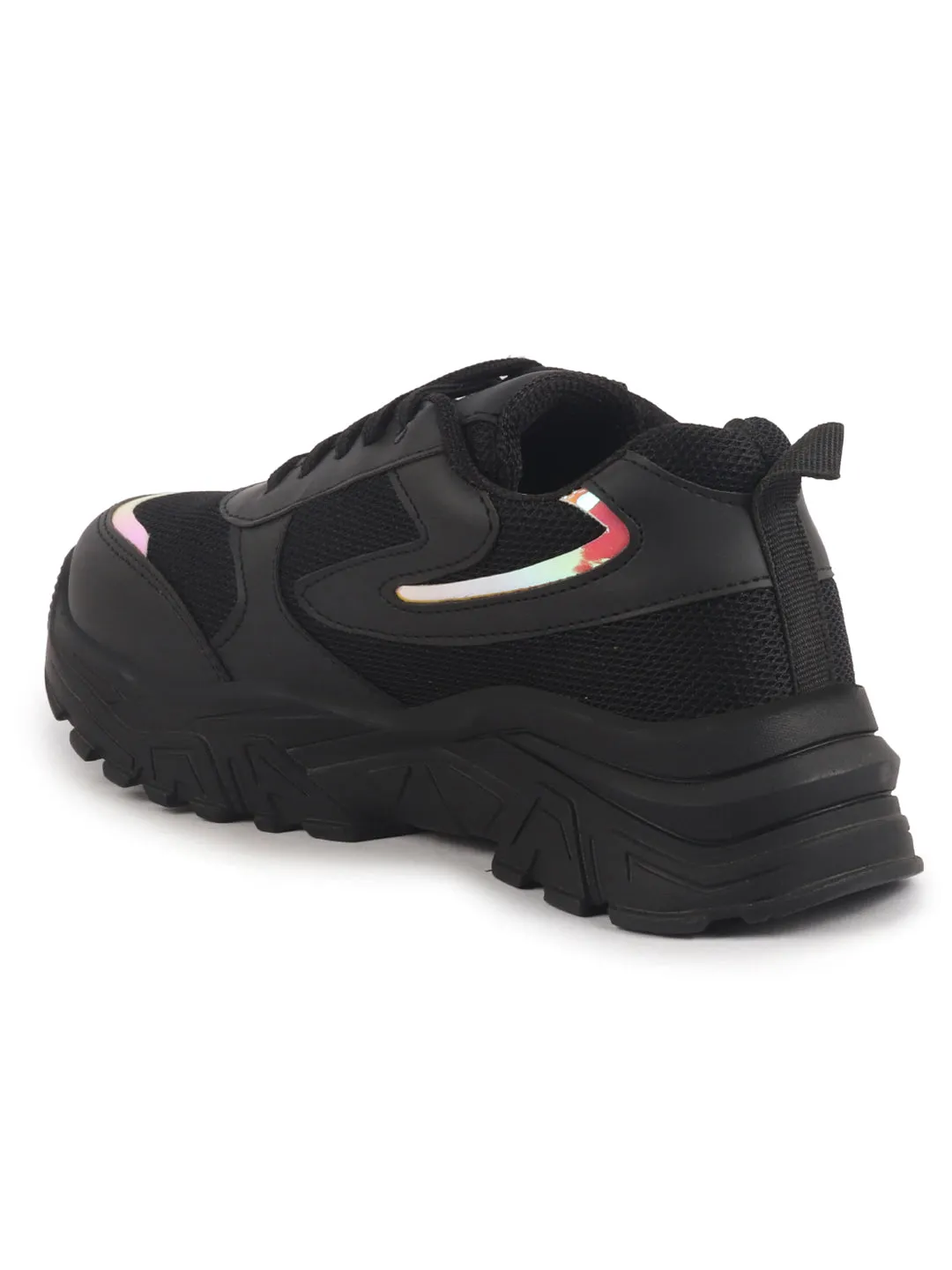 Women Breathable Chunky Sneakers Memory Cushioned Footbed Insole Comfortable Lace-Up Shoes