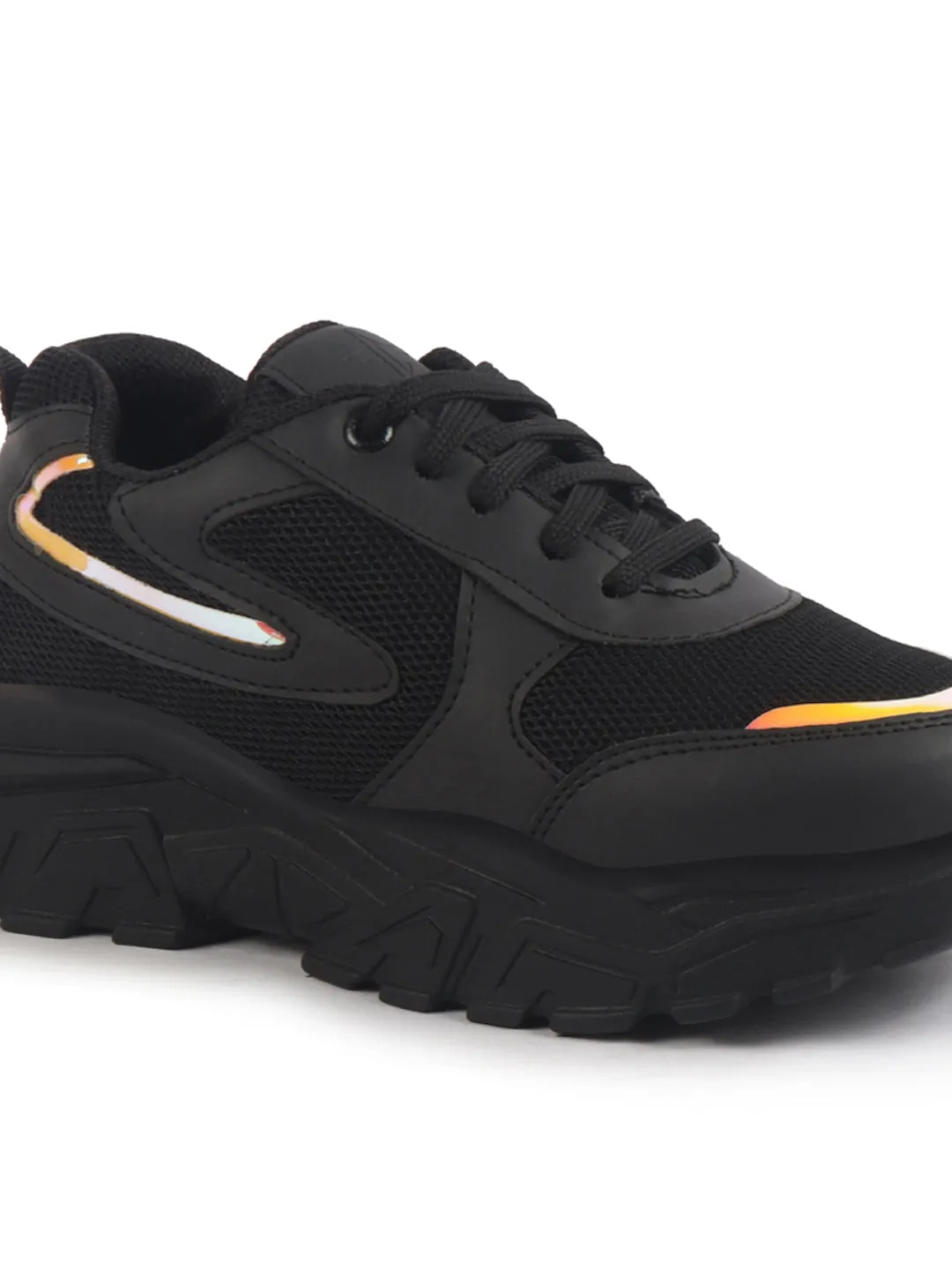 Women Breathable Chunky Sneakers Memory Cushioned Footbed Insole Comfortable Lace-Up Shoes