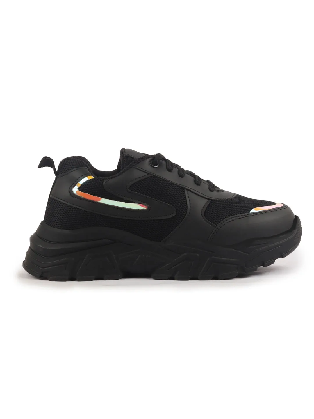 Women Breathable Chunky Sneakers Memory Cushioned Footbed Insole Comfortable Lace-Up Shoes
