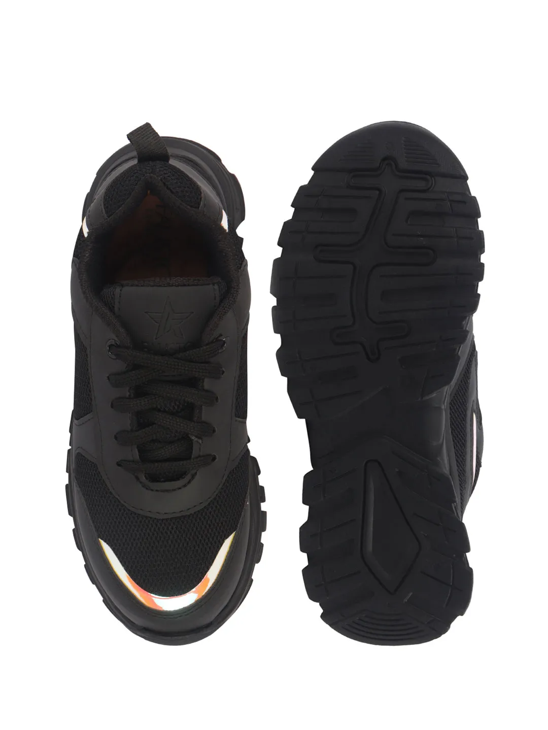 Women Breathable Chunky Sneakers Memory Cushioned Footbed Insole Comfortable Lace-Up Shoes