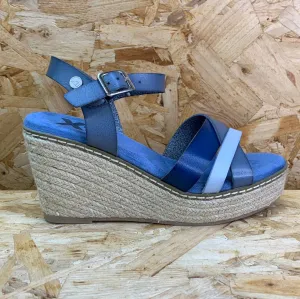 Xti Womens Fashion Wedge Sandals - Jeans Blue